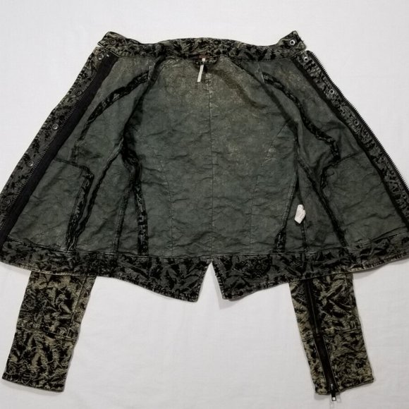 FREE PEOPLE "Follow the Flock" Motorcycle Jacket 5459E1M - Picture 8 of 16